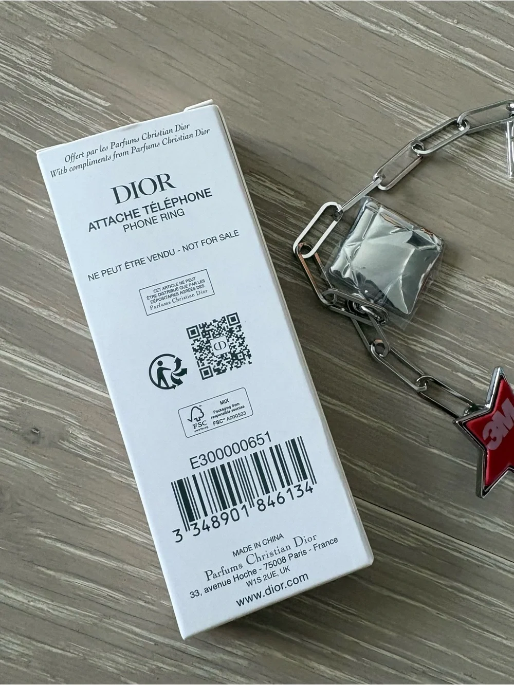 Dior Silver-Tone Star & Logo Charm Chain Phone strap